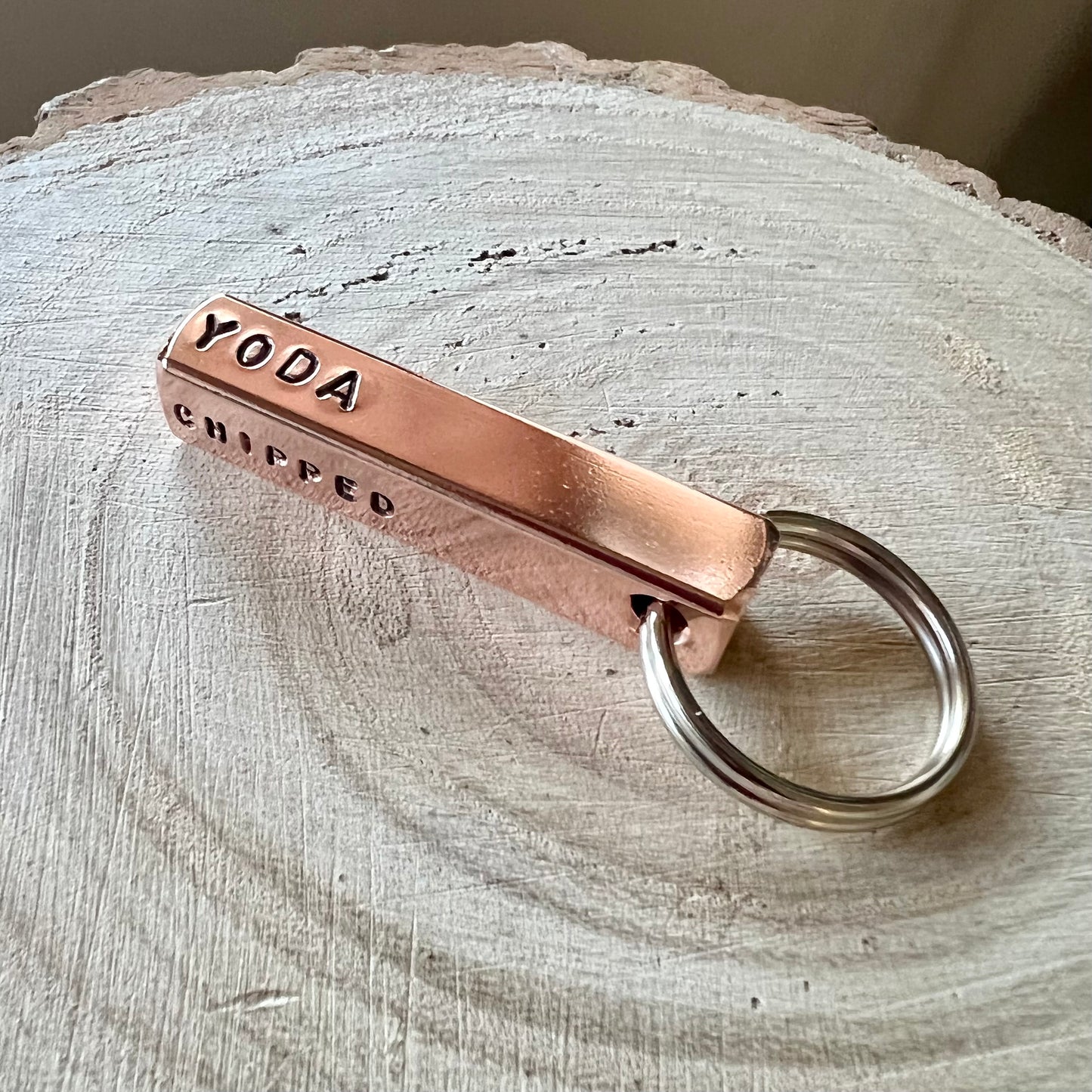 Copper Four-Sided Dog ID Tag