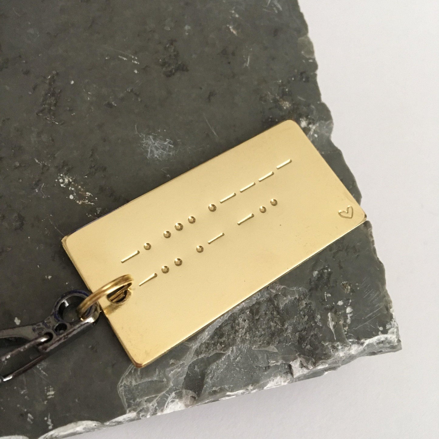 Morse Code Keyring, Morse Code, Secret Message Keyring, Personalised Keychain, Hand Stamped, Gift for Him - The Little Stamping Co.