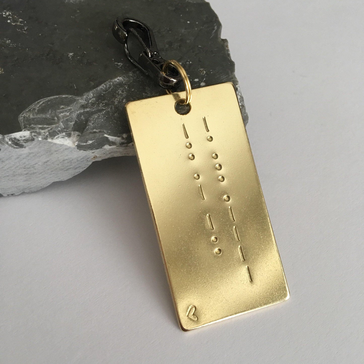 Morse Code Keyring, Morse Code, Secret Message Keyring, Personalised Keychain, Hand Stamped, Gift for Him - The Little Stamping Co.