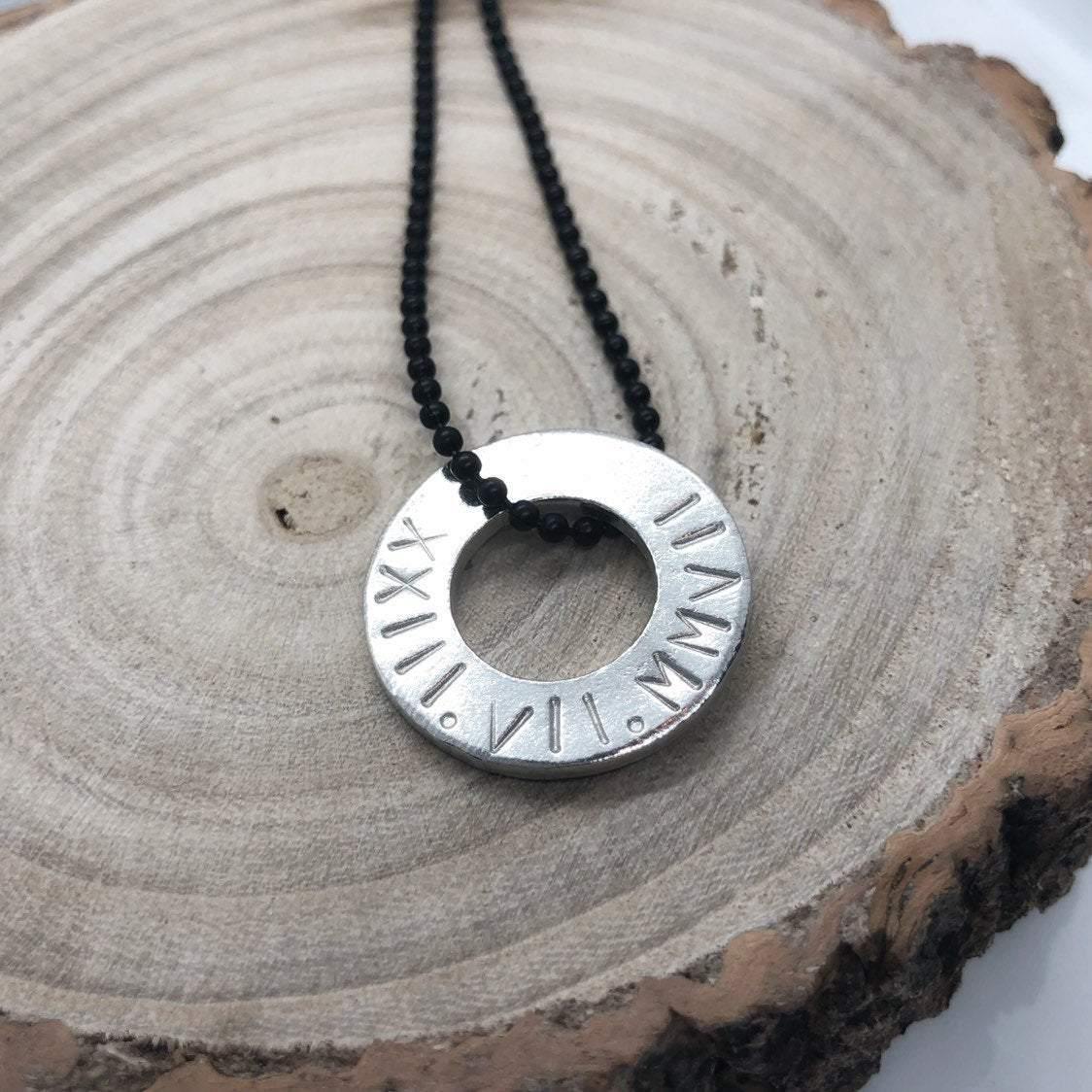 Double Washer Men's personalised necklace, name necklace, mens jewellery, custom jewelry - The Little Stamping Co.