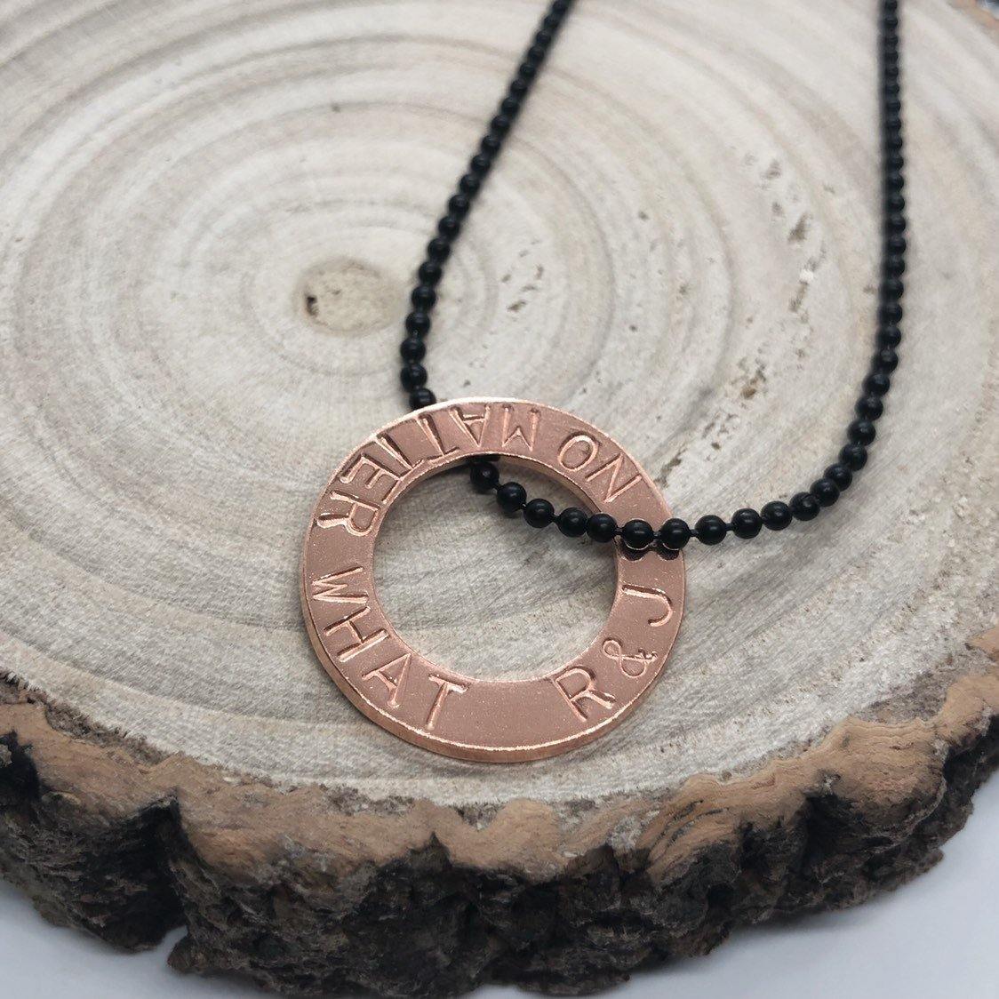 Men's personalised necklace, name necklace, mens jewellery, copper jewelry - The Little Stamping Co.