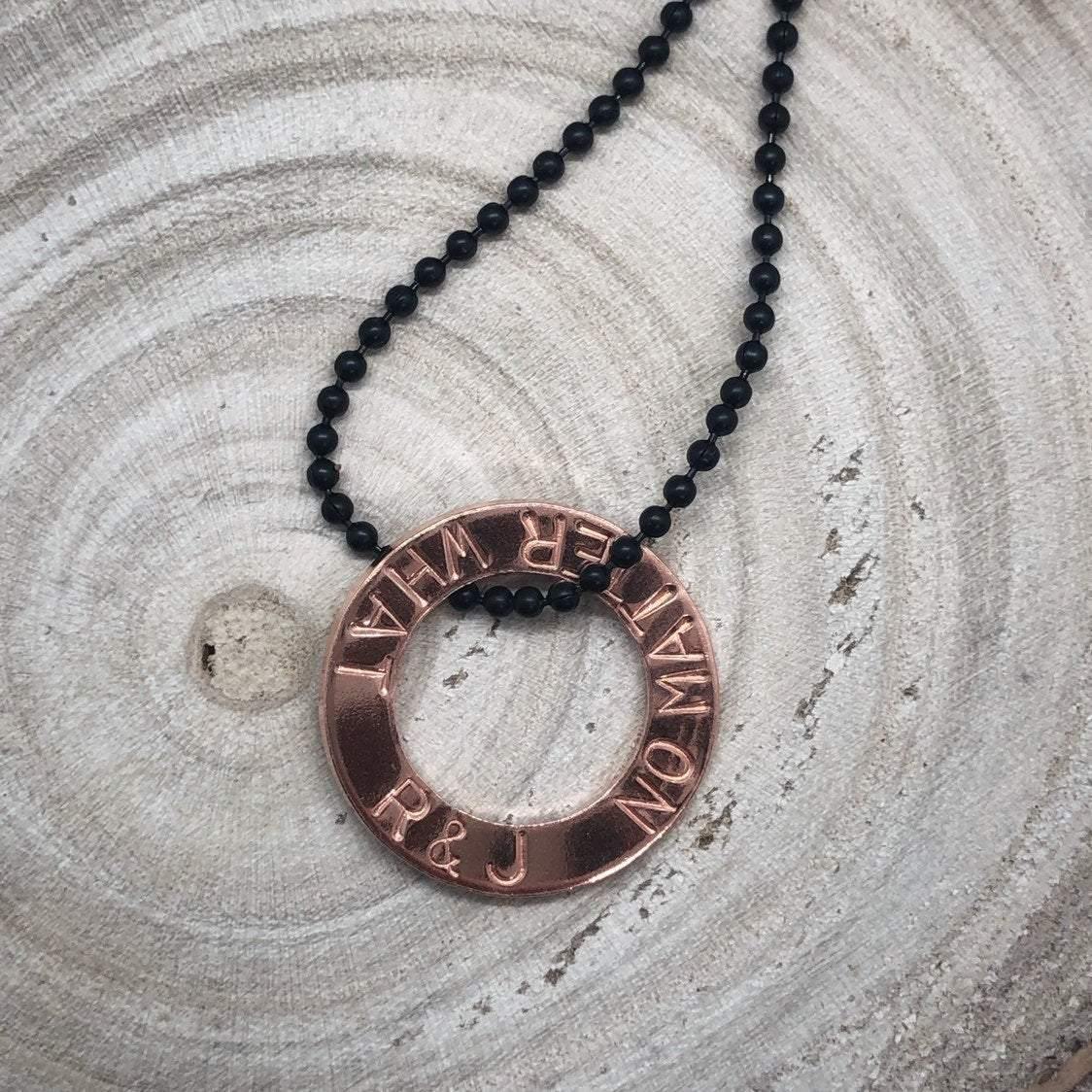 Men's personalised necklace, name necklace, mens jewellery, copper jewelry - The Little Stamping Co.