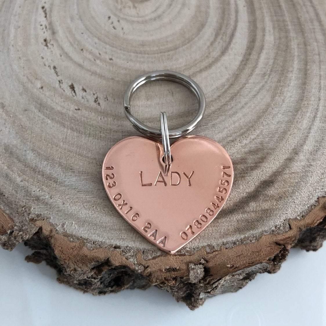 Copper Heart Dog ID Tag - The Little Stamping Co.