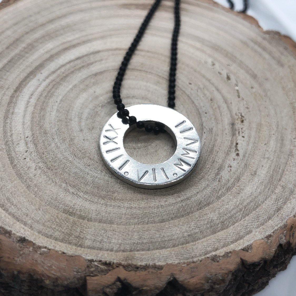 Double Washer Men's personalised necklace, name necklace, mens jewellery, custom jewelry - The Little Stamping Co.