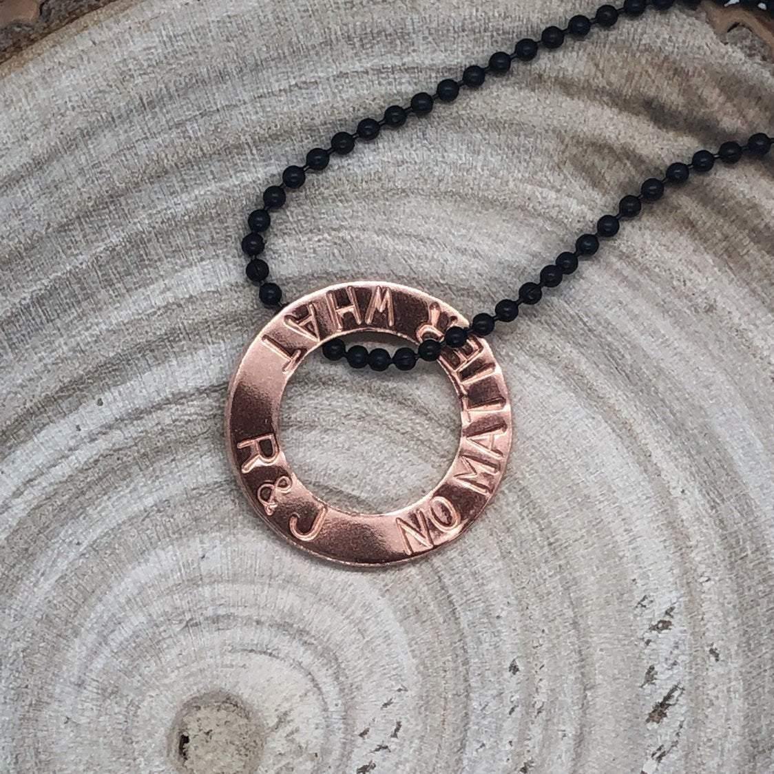 Men's personalised necklace, name necklace, mens jewellery, copper jewelry - The Little Stamping Co.