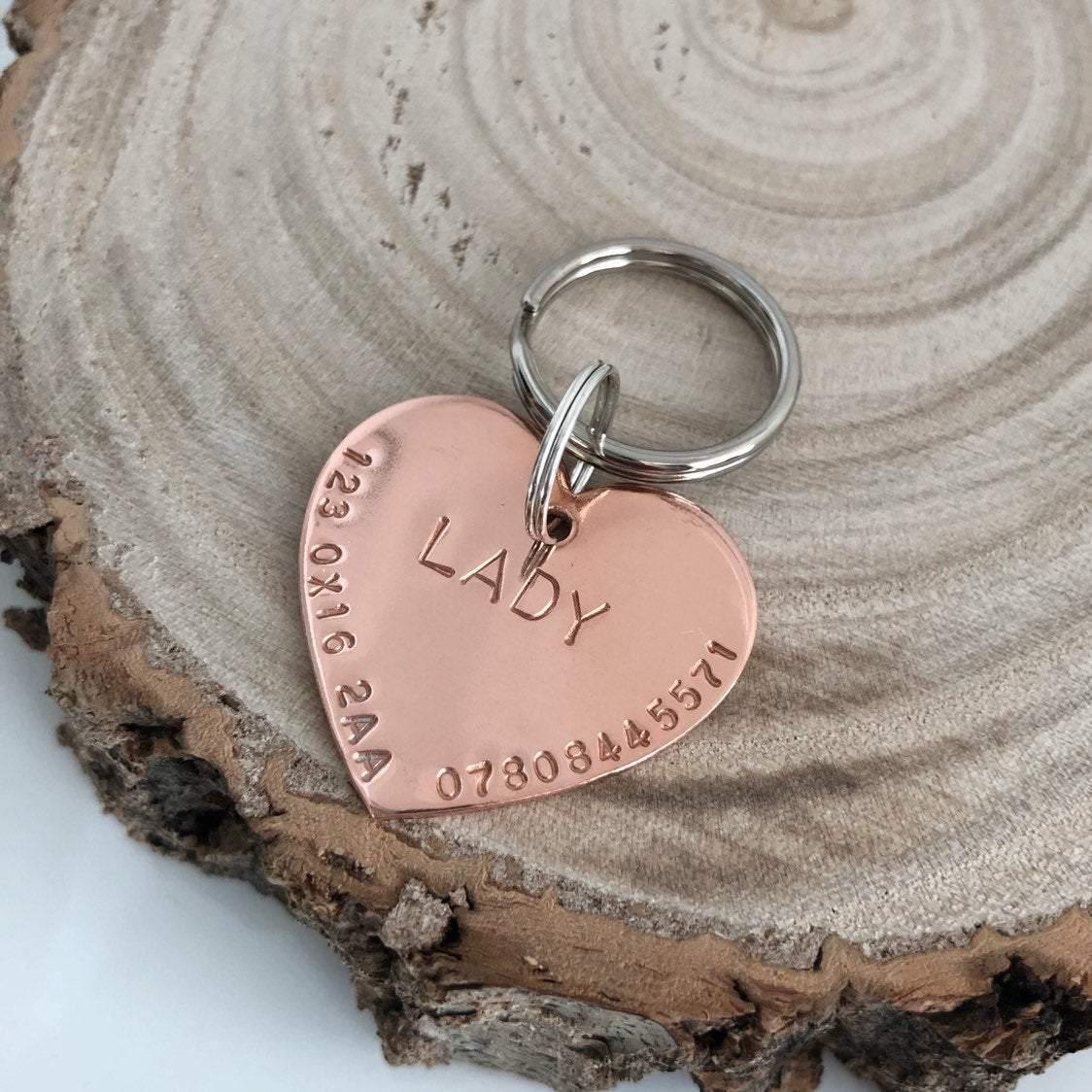 Copper Heart Dog ID Tag - The Little Stamping Co.