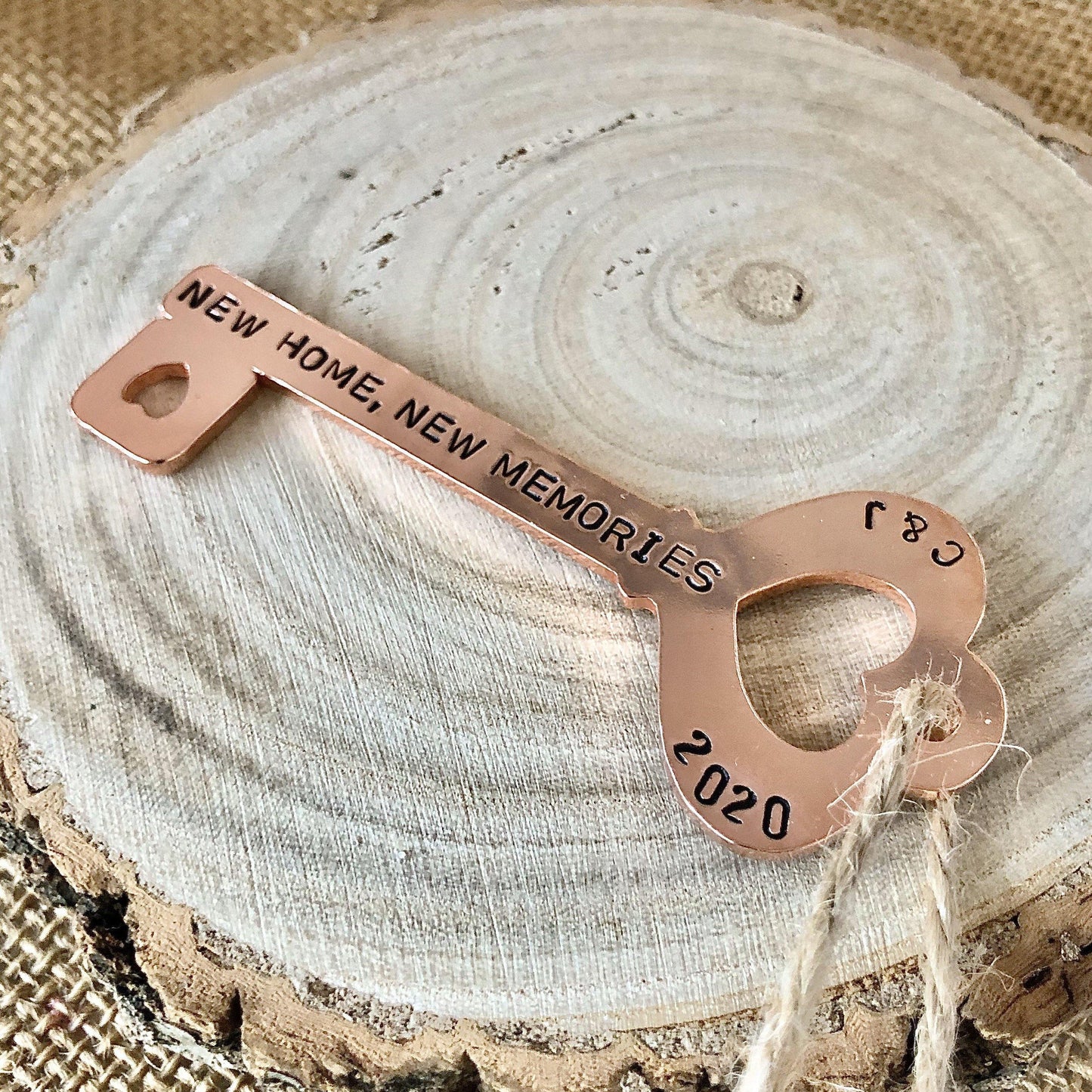 New Home, First Home Gift, Personalised Copper Key Ornament - The Little Stamping Co.